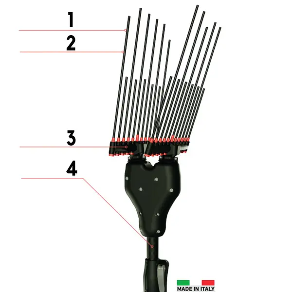 Castellari Tornado Carbon L V3 - Abbacchiatore con Asta Telescopia e Rebbi in Carbonio 3,3 m