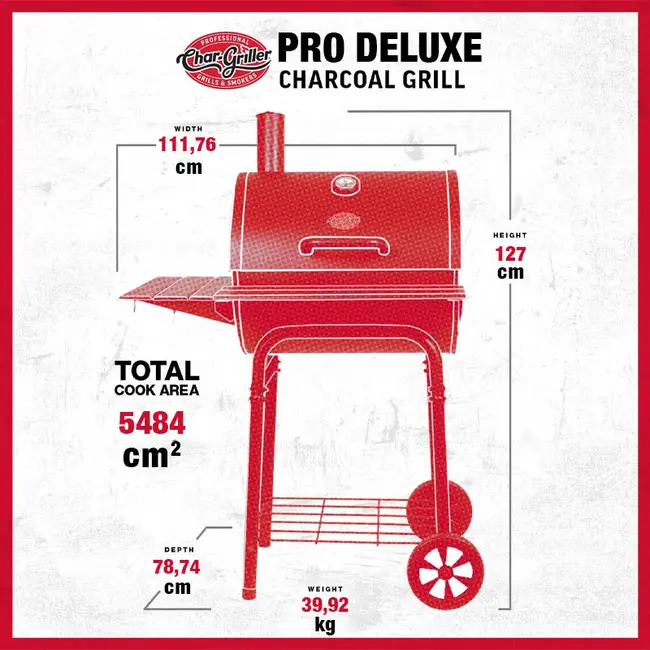 Char-Griller Pro Deluxe E2827 barbecue a carbonella compatto
