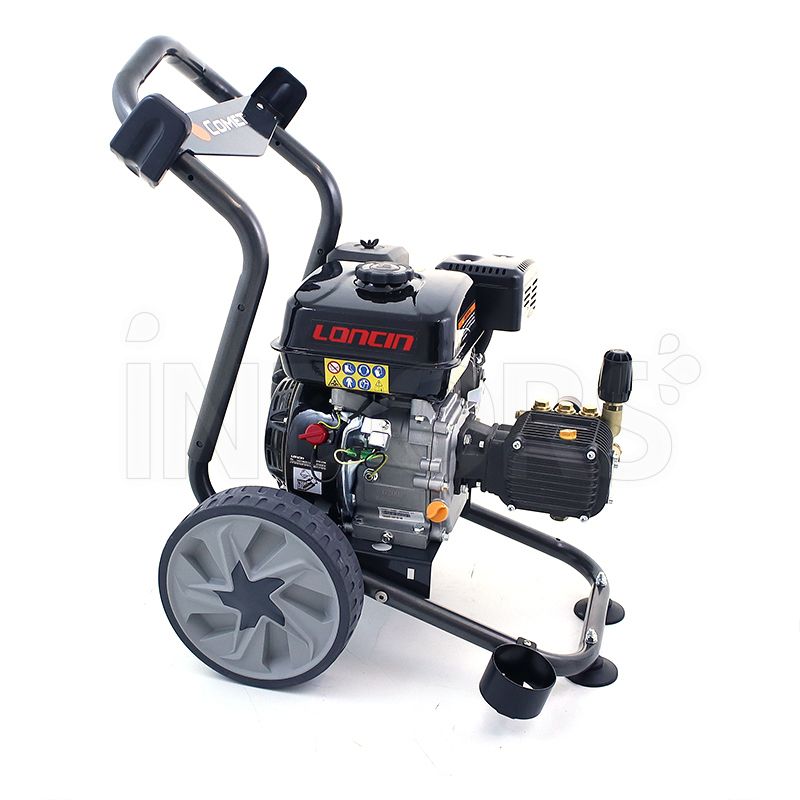 Idropulitrice Comet FDX 2 con motore a scoppio LONCIN G200 F. 720 l/h,  pressione max 200 bar, 6,0 HP, peso 30 kg. Accessori compresi: pistola,  lancia angolata con testina detergente senza ugello