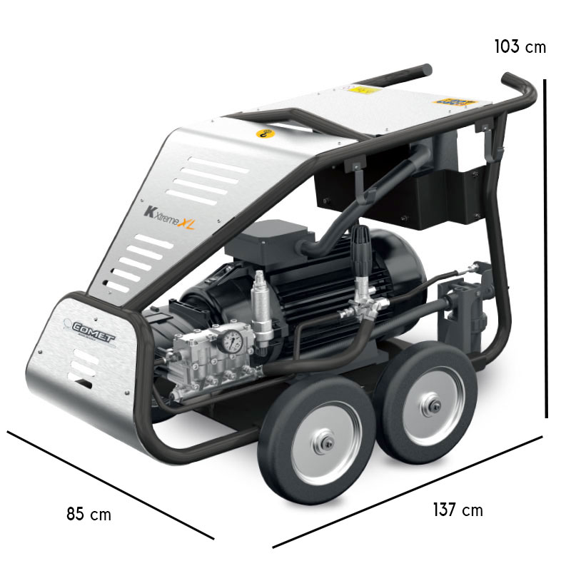 Comet K Xtreme XL - Three-phase pressure washer 60 Hz dimensions