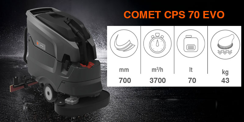 Comet CPS 70 EVO - Lavasciuga Pavimenti Uomo a Terra Professionale