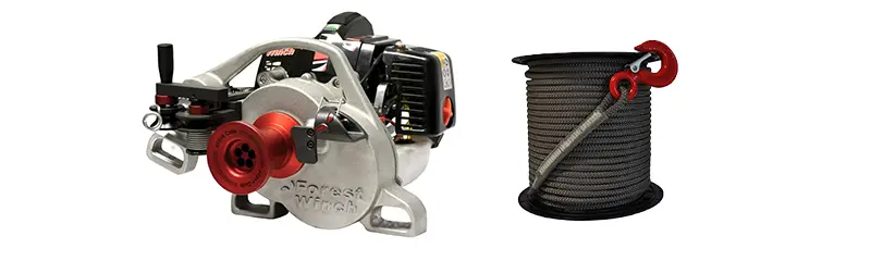 VF105 RED IRON Verricello Ultraleggero con Fune Tessile - Docma Forest Winch