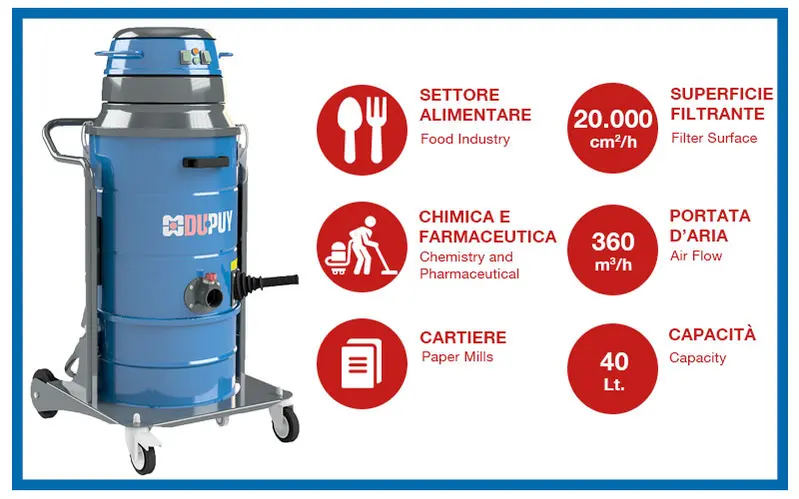 Du-Puy W2 Aspiratore Compatto industriale