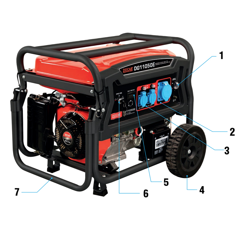 Ducar DG 11050 E - 9 kW petrol motor generator