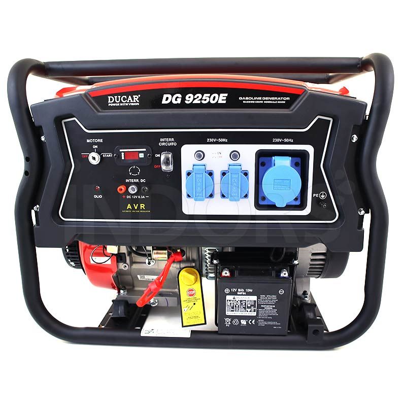 Ducar DG 9250 E control panel - Silent Petrol Motor Generator