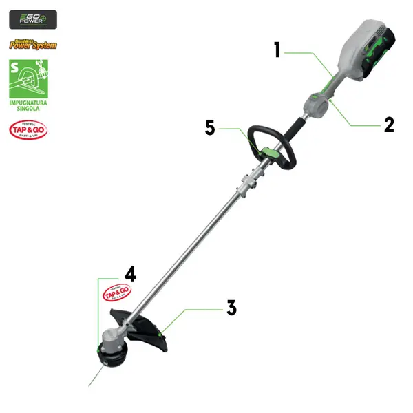 KIT EGO ST1301E-S Decespugliatore + Batteria 2,5 Ah + Caricabatterie