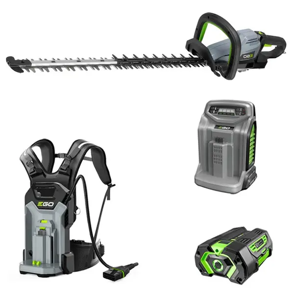 EGO HTX6500 -  Kit 057460 tagliasiepi + batteria + caricatore rapido + zaino portabatteria