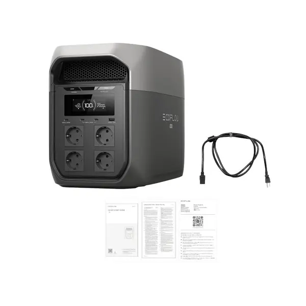 Ecoflow DELTA 3 Max EFD3M-G-EU-CBOX - Power Station Portatile 2048 Wh con Ingresso Solare 1000 W