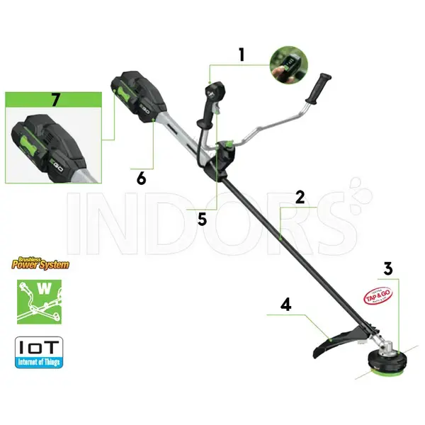 EGO BCX 4500 - Decespugliatore con Impugnatura Doppia
