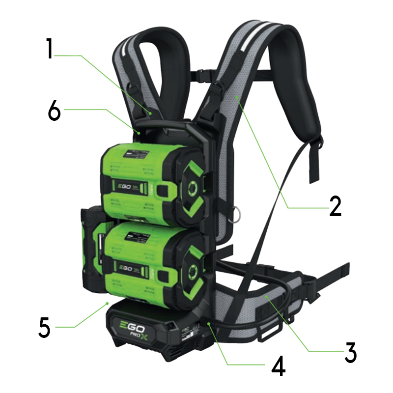 EGO BHX 2001 - Zaino Portabatteria con Adattatore