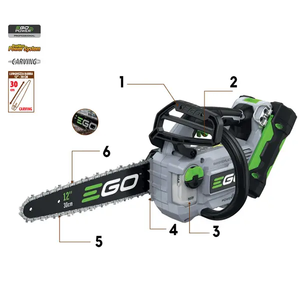 EGO CS 1200 E - Motosega a Batteria Barra da 30 cm