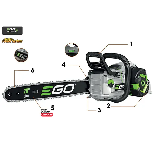 EGO CS2000 E - Motosega a Batteria 50 cm per Taglio Alberi e Tronchi