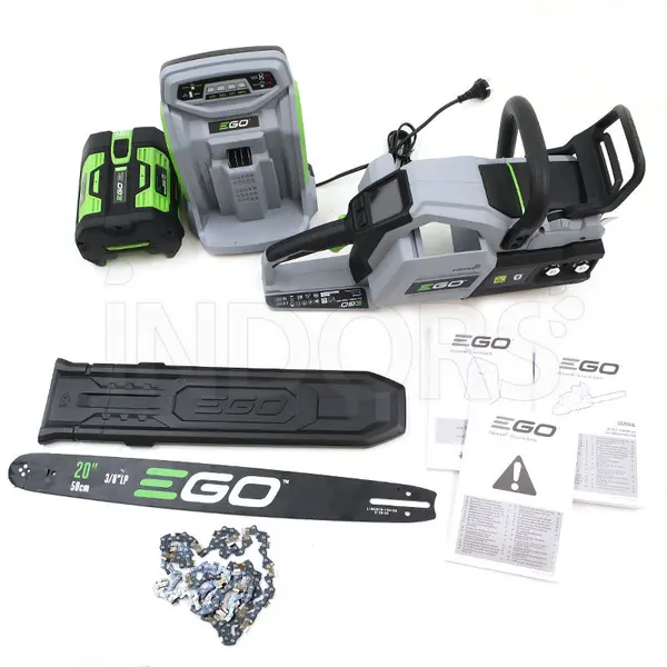 dotazione standard EGO CS2005E cod.060585 - Kit Motosega e Batteria 6 Ah