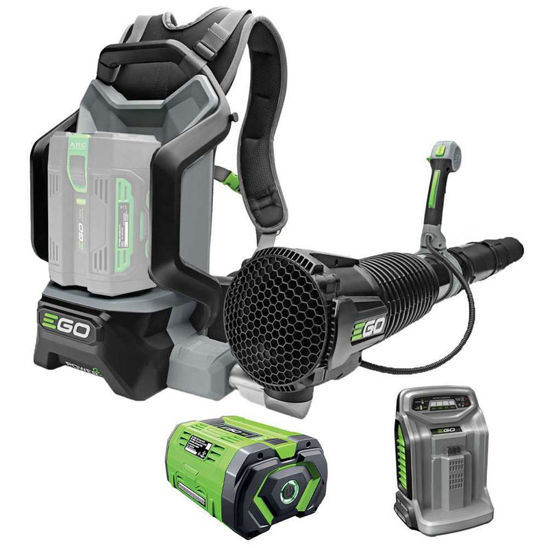  EGO LB 6000 E- Kit souffleur à dos alimenté par batterie comprenant batteries et chargeur