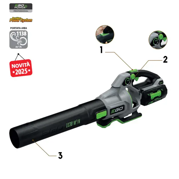 EGO LB 6700 E - Soffiatore Foglie a Batteria Professionale 