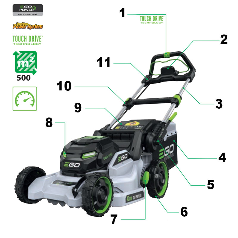 EGO LM 1712 E-SP - 42 cm Self-Propelled Battery Lawnmower - 4 Ah Battery Kit + Charger