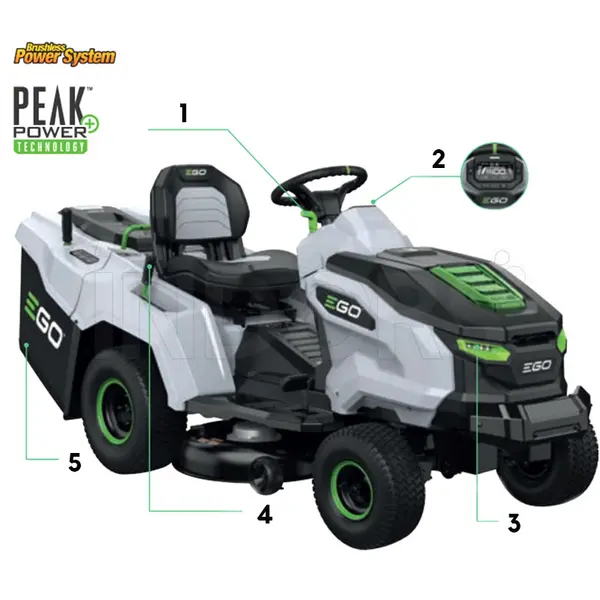 EGO TR 3801 E-B trattorino T6 scarico posteriore