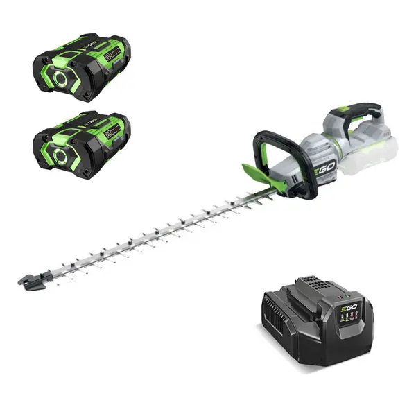 EGO HT 2601 E - Kit PROMO Tagliasiepi 66 cm con Kit Battery 2 x 2,5 Ah