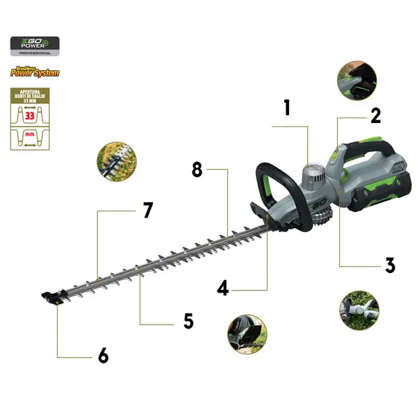 EGO HT 5100E - Tagliasiepi a Batteria 51 cm