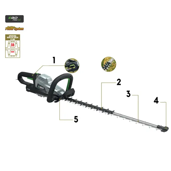 EGO HTX6500 - Tagliasiepi Professionale 65 cm Lame Bilaterali