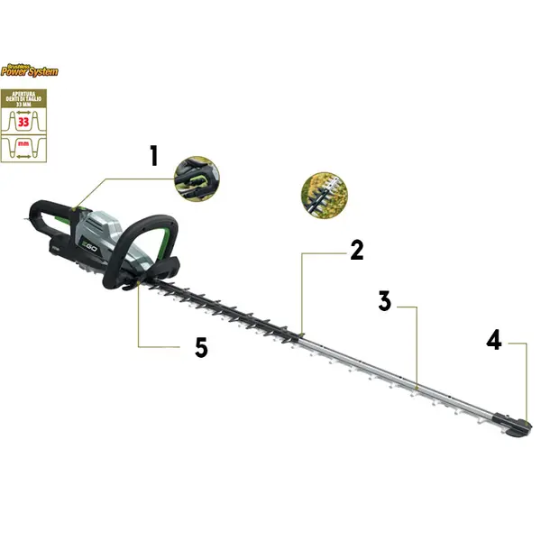 EGO HTX 7500 - Tagliasiepi 75 cm a Batteria Professionale