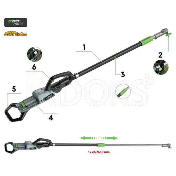 EGO PPX 1000 - Asta Motore Telescopica cod 053850