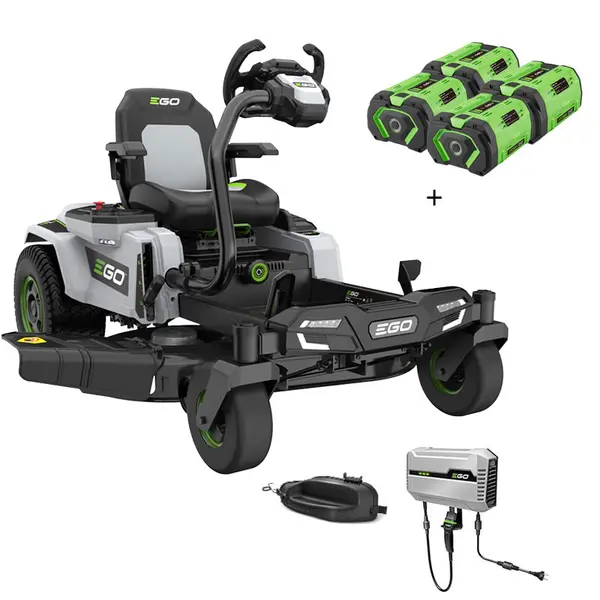 EGO ZT4201E-S - Trattorino Rasaerba 107 cm con Caricatore Rapido + Tappo Mulching