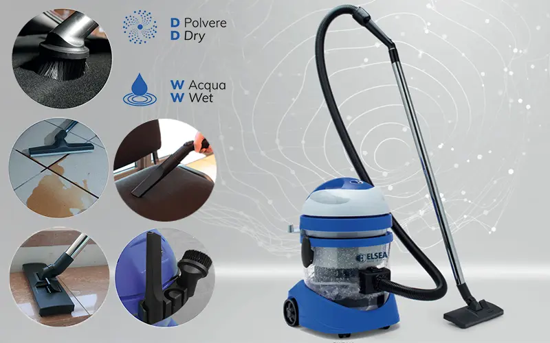 Elsea Bio Wet & Dry - Aspirapolvere e Liquidi Polifunzionale 2 in 1