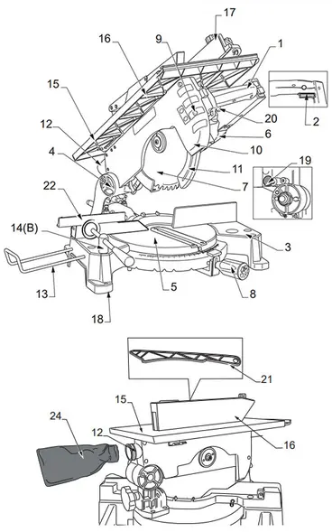 Componenti della sega circolare per legno Femi TR235