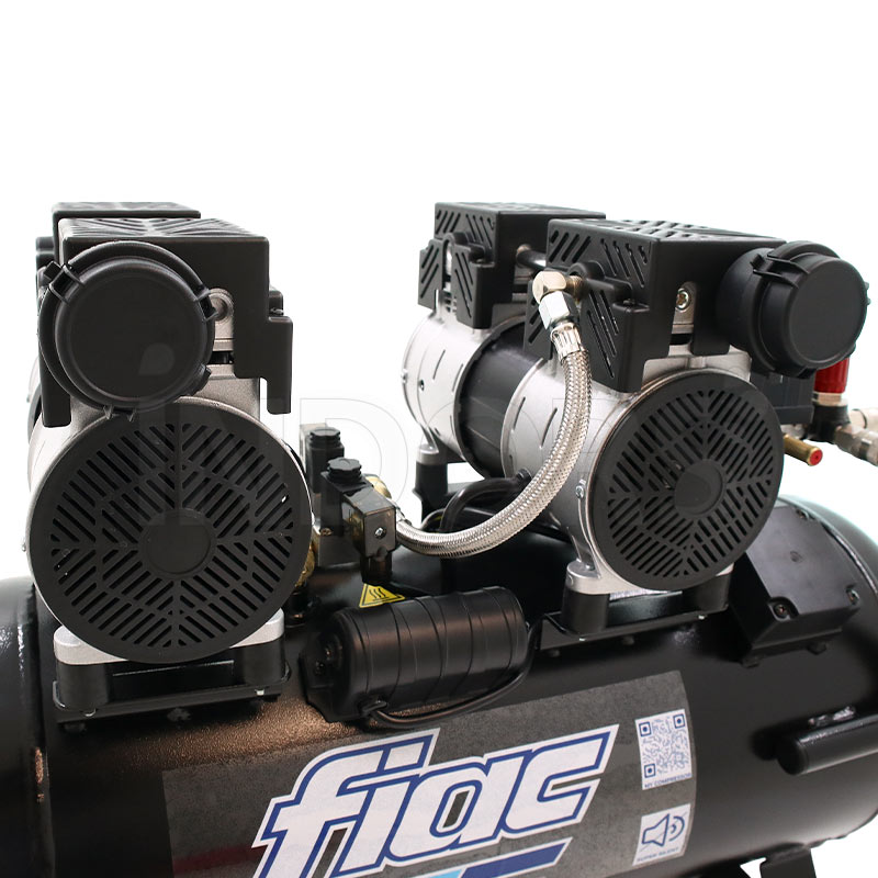 Fiac Super Silent 50 Duplex - Compresseur d'air sans huile avec réservoir de 50 L