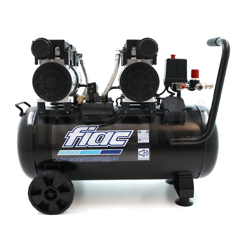 Fiac Super Silent 50 Duplex - Compresseur d'air sans huile avec réservoir de 50 L