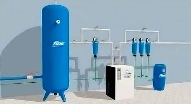 Essiccatore per Compressore Aria Schema