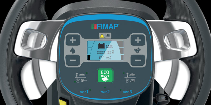 Fimap BMg 56 Pro Battery-Powered Scrubber Dryer Controls