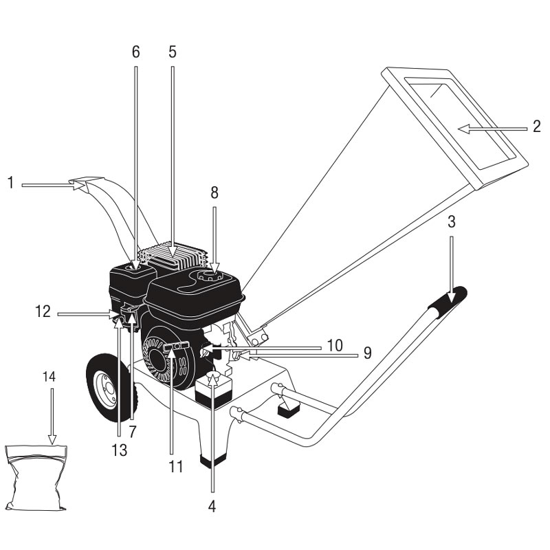 Garland Chipper 780 QG-V23 60G-0024 - Biocippatore a Scoppio 6 cm Professionale