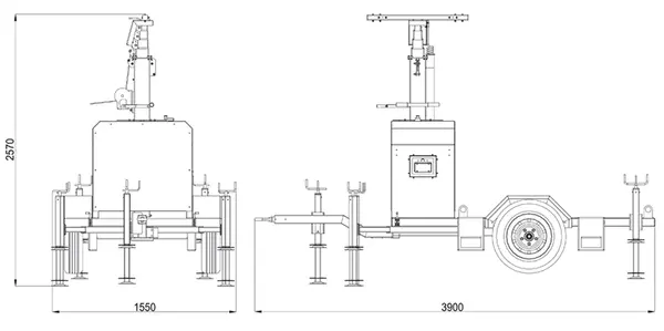 Dimensioni torre faro Genset CART NO GEN