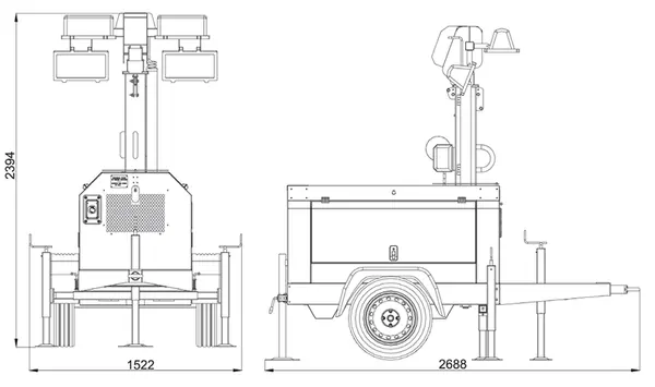 dimensioni Genset LT 5500 SY-L - Torre Faro Generatore Silenziato