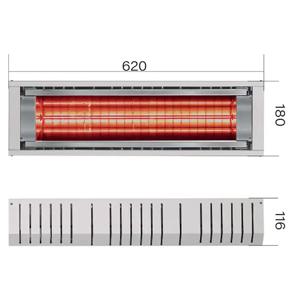 GH BHM-1500 / BHM-3000 - Lampade Infrarossi Riscaldanti con Lunghezza Maggiorata