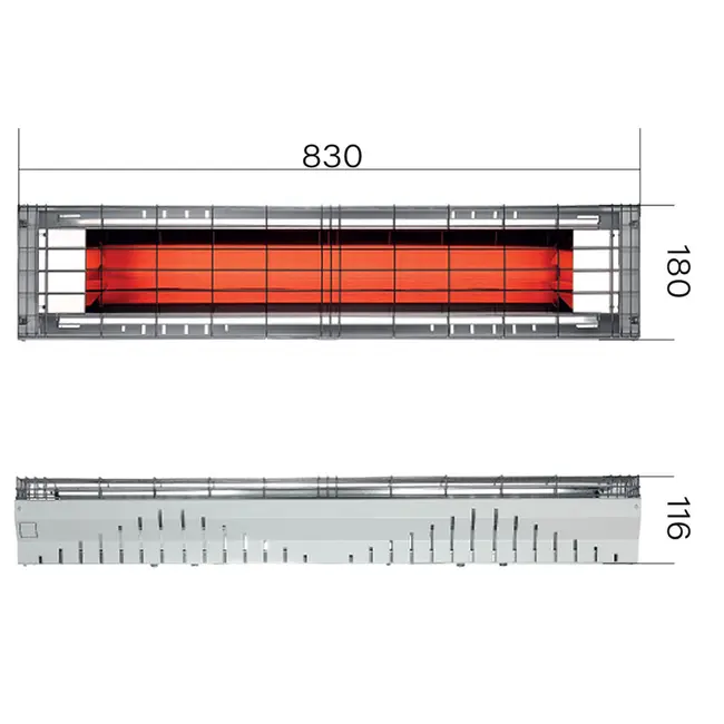 GRADO HEATERS OMV-1650 OMV-2250 - Lampade Infrarossi Riscaldanti a Onda Media Veloce