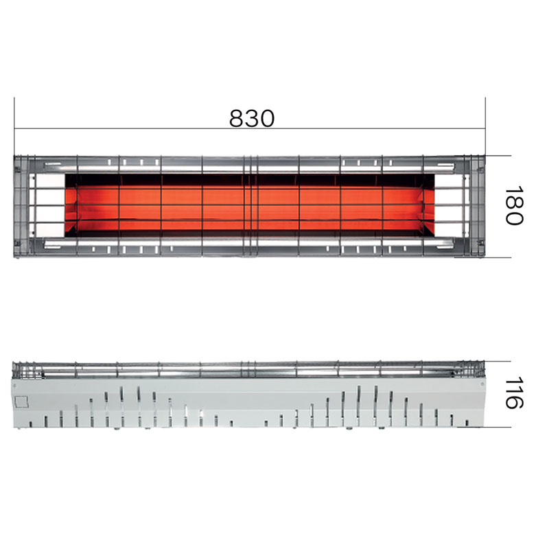 GRADO HEATERS OMV-1650 OMV-2250 - Fast Medium Wave Infrared Heating Lamps