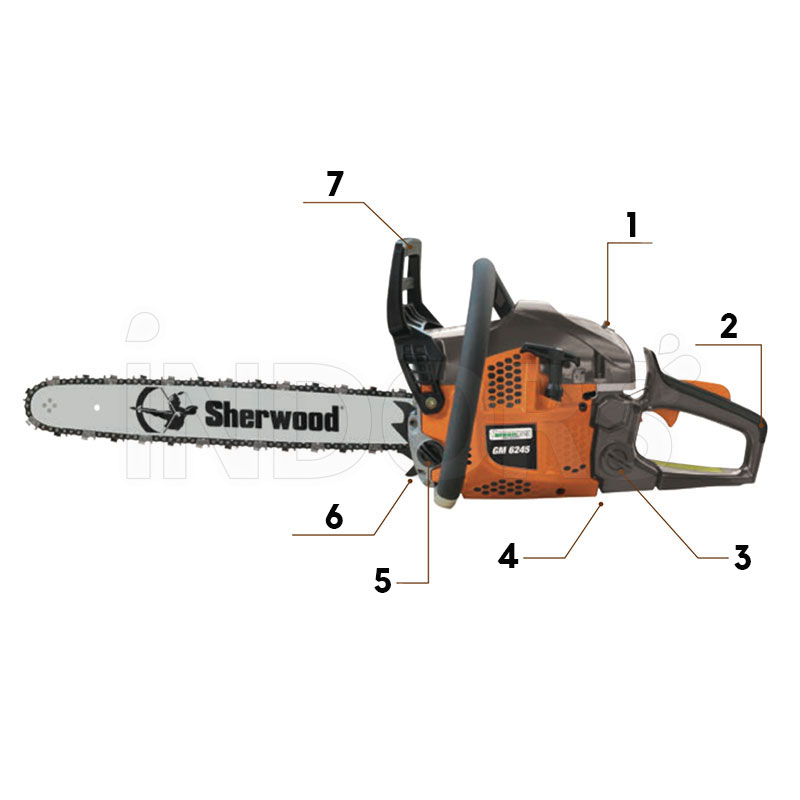 GreenLine GM 5045 chainsaw for cutting and felling