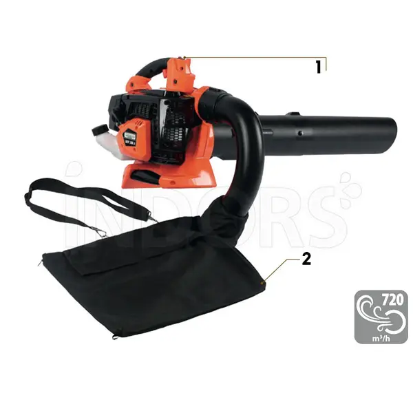 GreenLine GBV 280 A - Aspiratore/Soffiatore Foglie con Motore a Scoppio 27,2 cc