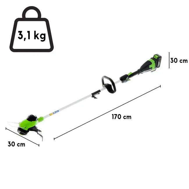 Greenworks G48ST8K2 - Bordatore a batteria ricaricabile per giardinaggio