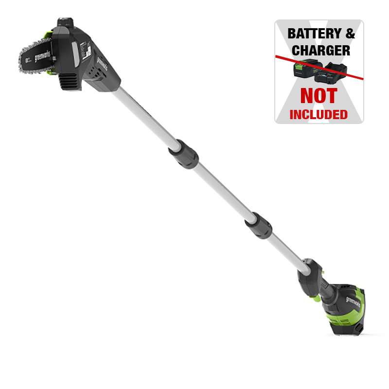 Greenworks G48PS - Potatore ad Asta Estensibile a Batteria con Barra 20 cm
