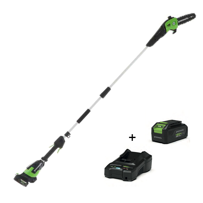 Greenworks G48PS - Potatore ad Asta Estensibile a Batteria con Barra 20 cm