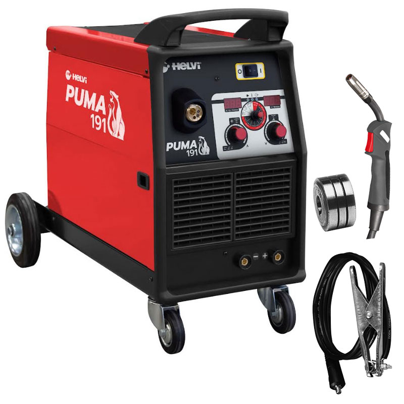 Helvi PUMA 191 - Multiprocess Welder on Wheels + Accessory Kit