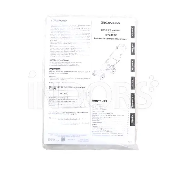 manuale istruzioni Honda HRX 476 VY