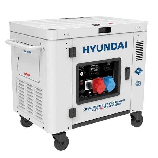 Hyundai 65241 - Gruppo Elettrogeno Inverter Silenziato Diesel 6,5 kW