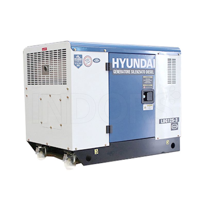 Linea Verde Pompei  Prodotto: 5820 - Generatore di corrente diesel Hyundai  silenziato monofase e trifase su ruote 10kW nominale e 11 kW max  bicilindrico diesel 954 cc FULL POWER cod. 65238