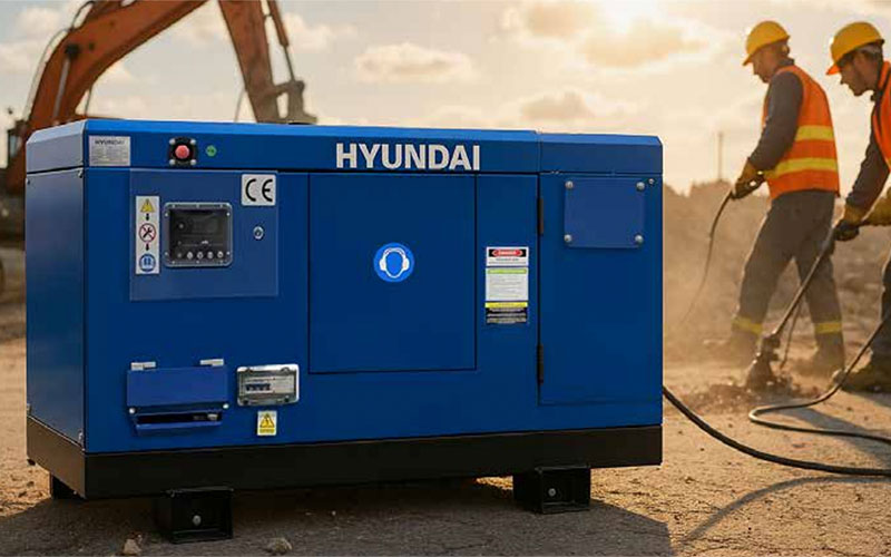Hyundai 65522 - Fixed Single-Phase Three-Phase Generator