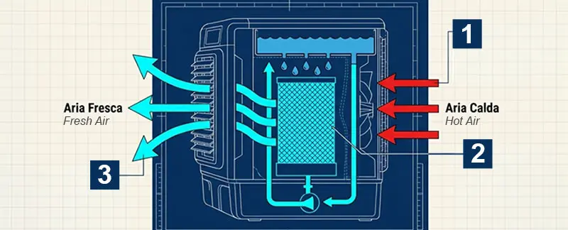 Hyundai 75230 - Raffrescatore Evaporativo 10000 m³/h con Serbatoio 120 L
